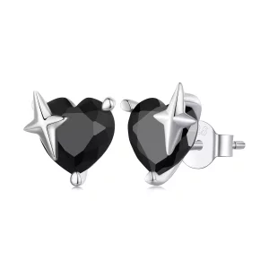 (imagen para) Pendientes de estilo Pandora Retro con corazones - SCE1654