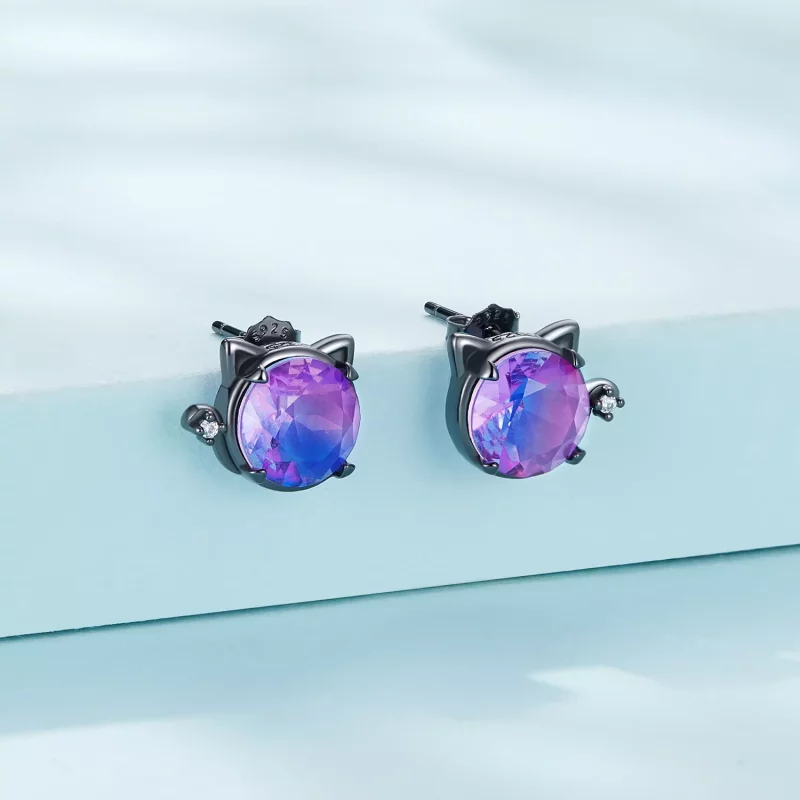 (imagen para) Pendientes de Gato estilo Pandora - SCE1568 - Ver 2