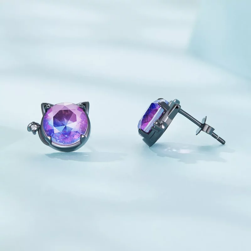 (imagen para) Pendientes de Gato estilo Pandora - SCE1568 - Ver 3