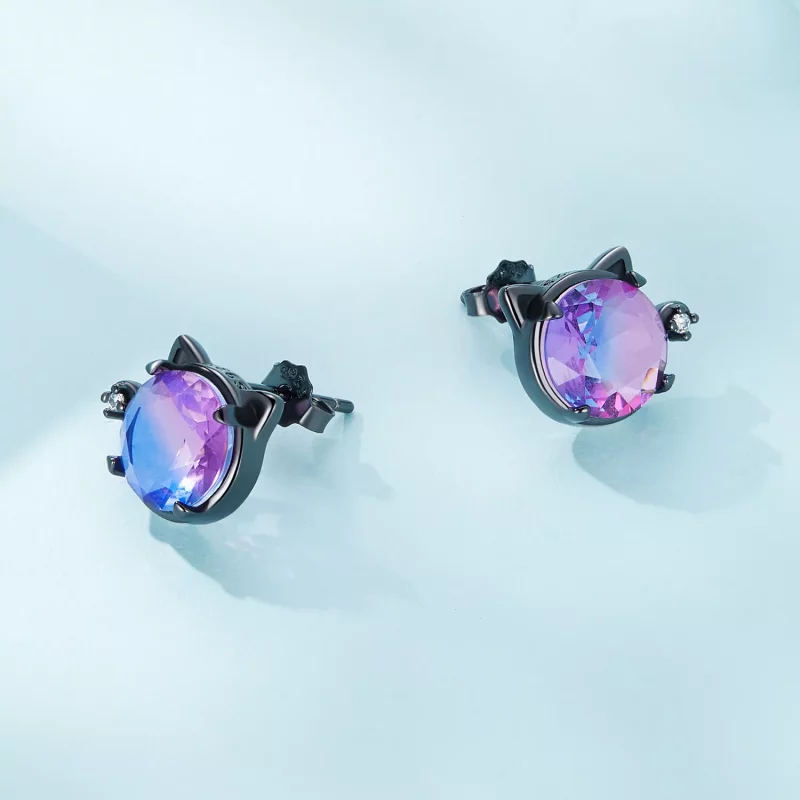 (imagen para) Pendientes de Gato estilo Pandora - SCE1568 - Ver 4