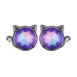 (imagen para) Pendientes de Gato estilo Pandora - SCE1568