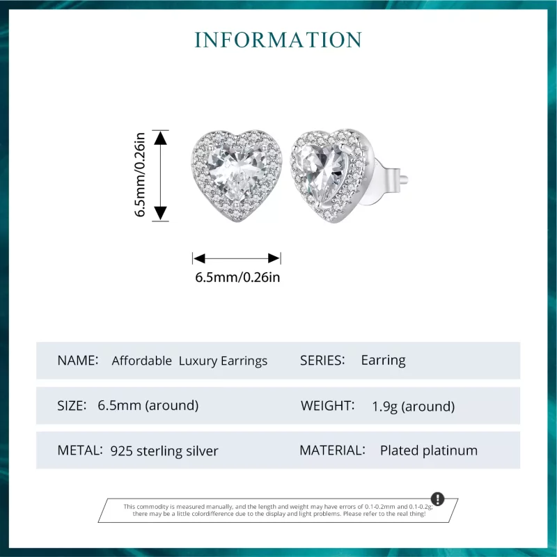 (imagen para) Pendientes de lujo ligero estilo Pandora - BSE894 - Ver 7