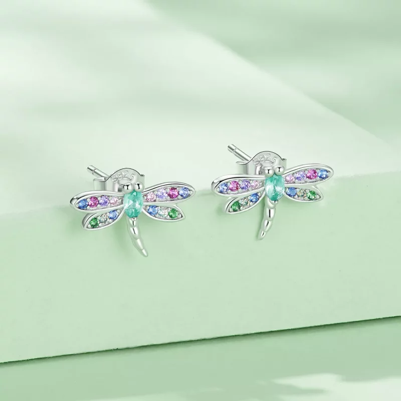 (imagen para) Pendientes de Mariposa al Estilo Pandora - BSE795 - Ver 2