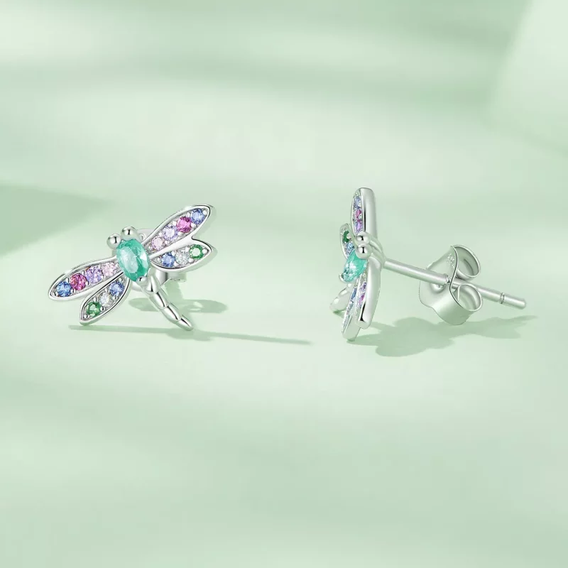 (imagen para) Pendientes de Mariposa al Estilo Pandora - BSE795 - Ver 3