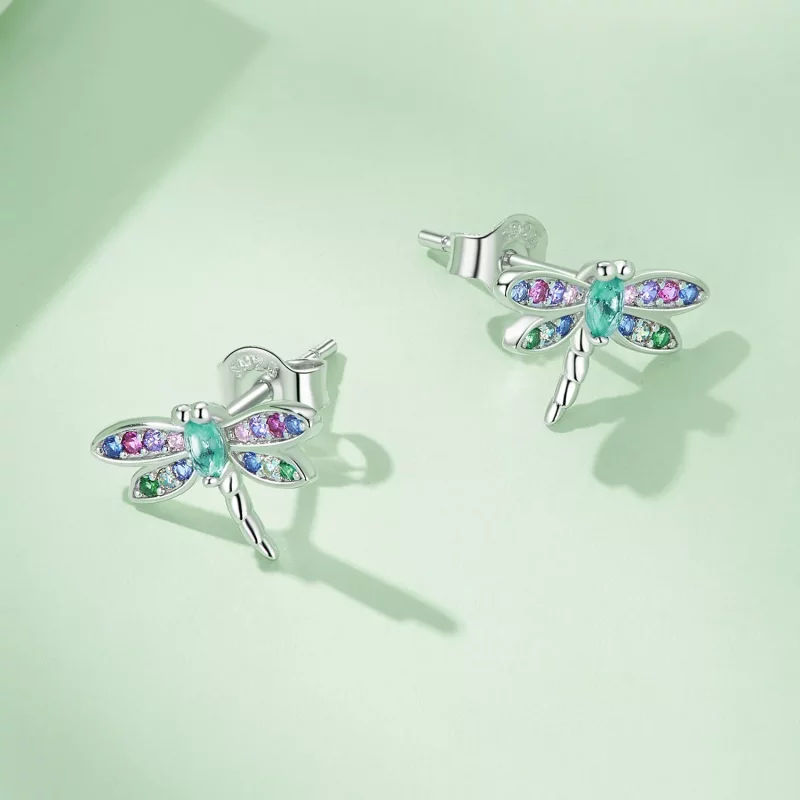 (imagen para) Pendientes de Mariposa al Estilo Pandora - BSE795 - Ver 4