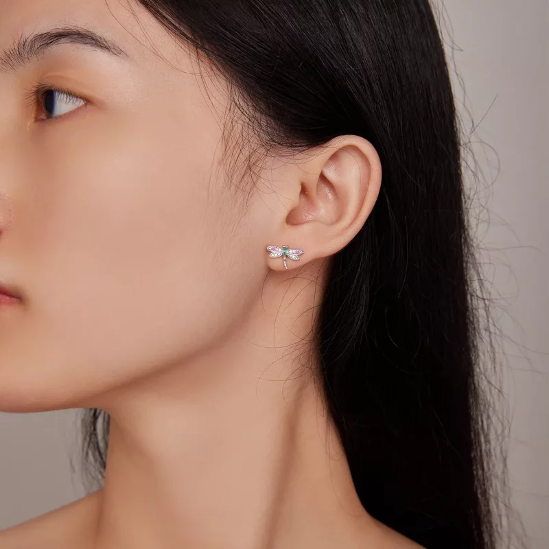 (imagen para) Pendientes de Mariposa al Estilo Pandora - BSE795 - Ver 6