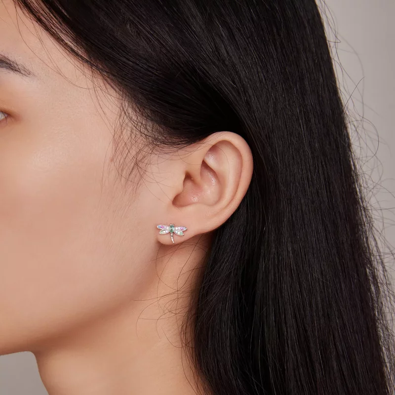 (imagen para) Pendientes de Mariposa al Estilo Pandora - BSE795 - Ver 7