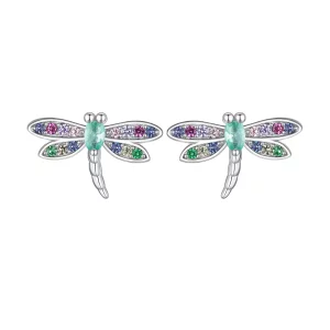 (imagen para) Pendientes de Mariposa al Estilo Pandora - BSE795