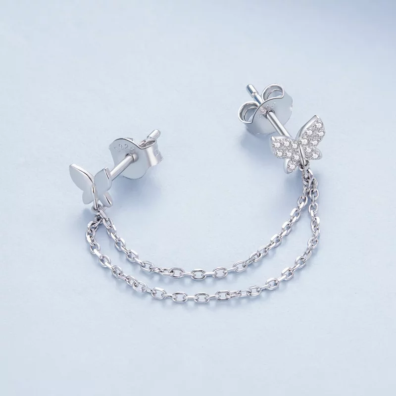 (imagen para) Pendientes de Mariposa al Estilo Pandora - BSE876 - Ver 4