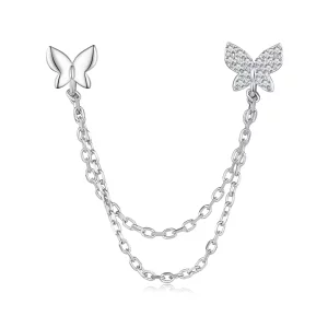 (imagen para) Pendientes de Mariposa al Estilo Pandora - BSE876