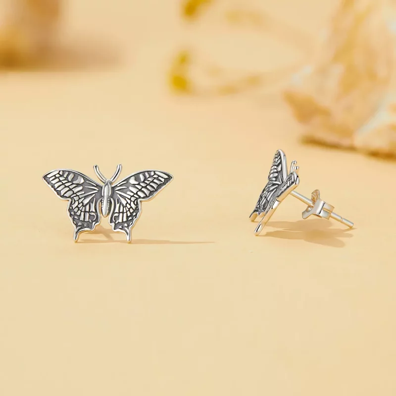(imagen para) Pendientes de mariposa estilo Pandora - SCE1637 - Ver 4