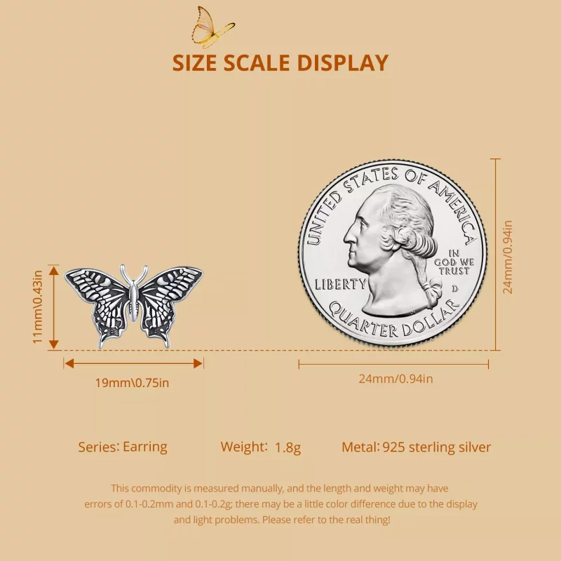(imagen para) Pendientes de mariposa estilo Pandora - SCE1637 - Ver 7