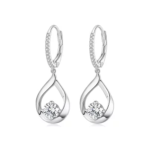 (imagen para) Pendientes de Moissanita con estilo Pandora en forma de gota (Dos certificados) - MSE032