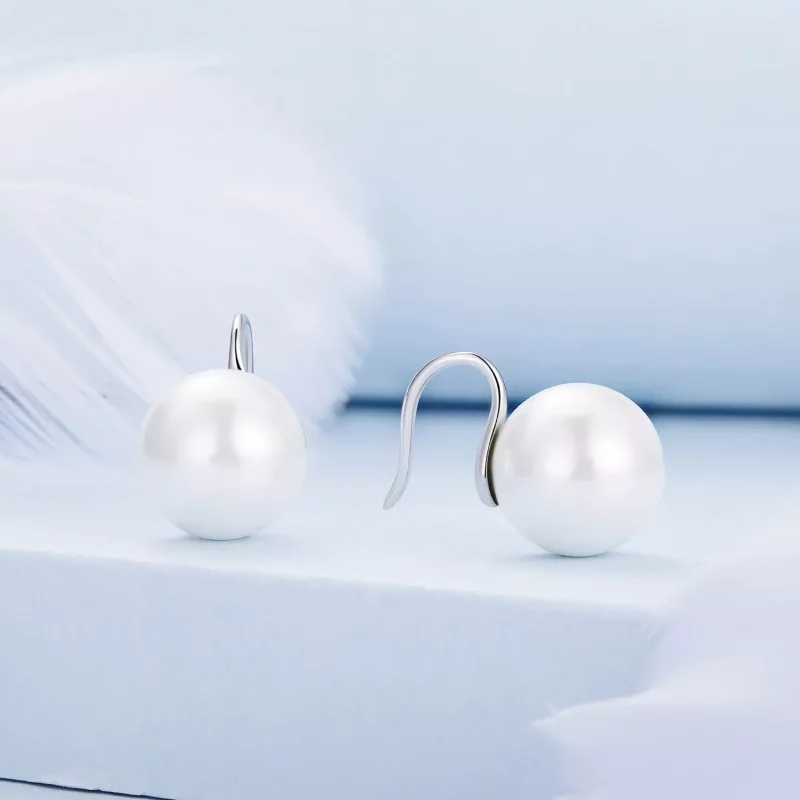 (imagen para) Pendientes de perlas estilo Pandora - BSE857 - Ver 2