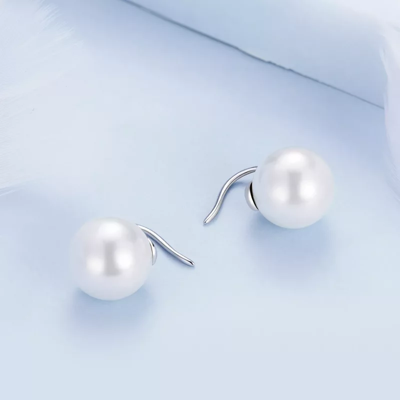 (imagen para) Pendientes de perlas estilo Pandora - BSE857 - Ver 4
