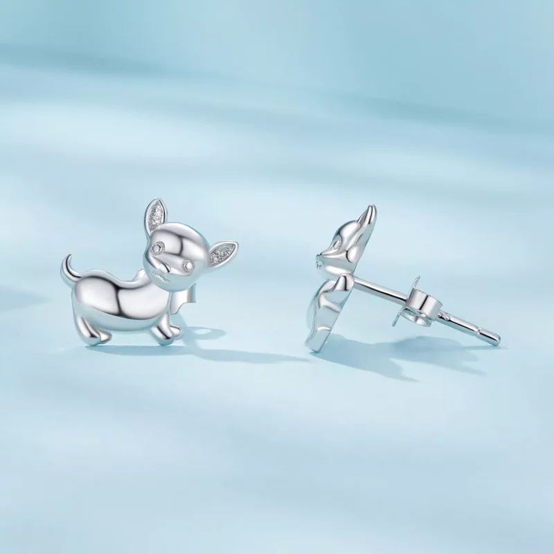 (imagen para) Pendientes de perno con estilo Pandora de Chihuahua - SCE1620 - Ver 3