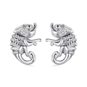 (imagen para) Pendientes de tuerca con estilo Pandora con camaleón - SCE1661