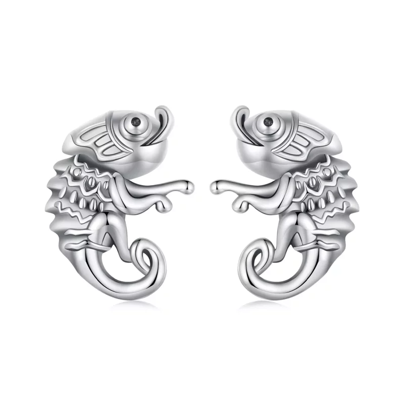 (imagen para) Pendientes de tuerca con estilo Pandora con camaleón - SCE1661