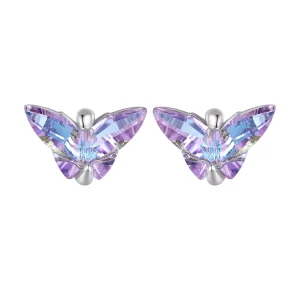 (imagen para) Pendientes de tuerca con hilos de mariposa al estilo Pandora - BSE797
