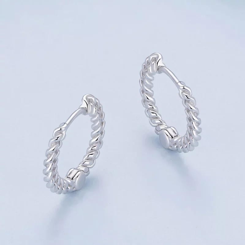 (imagen para) Pendientes estilo Pandora con cadena y aro - BSE906 - Ver 3