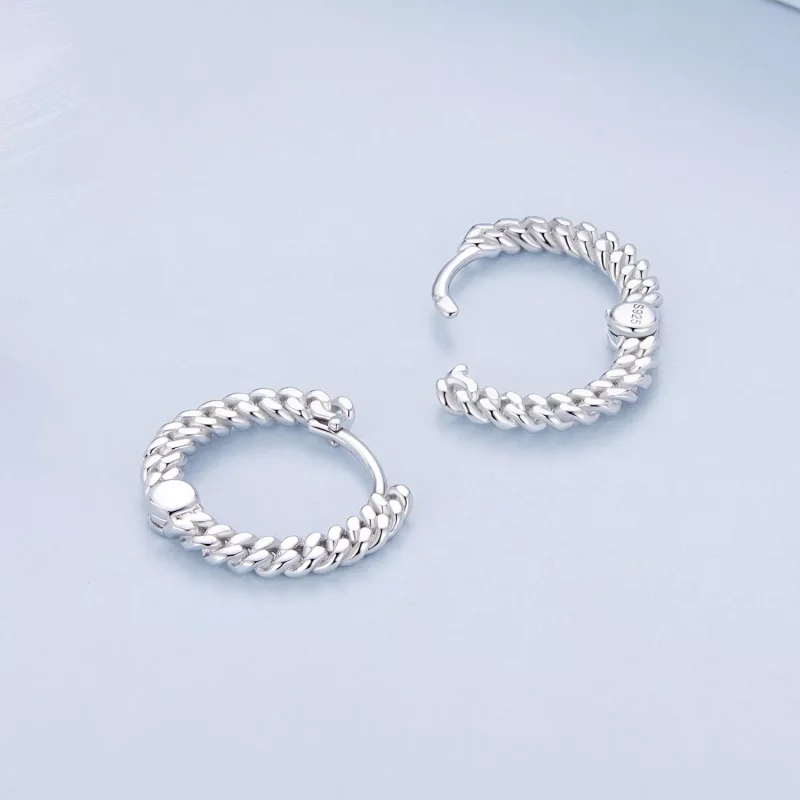 (imagen para) Pendientes estilo Pandora con cadena y aro - BSE906 - Ver 4