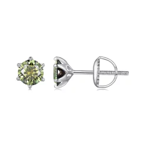 (imagen para) Pendientes estilo Pandora con esmeraldas de moissanita - MSE025-SGN