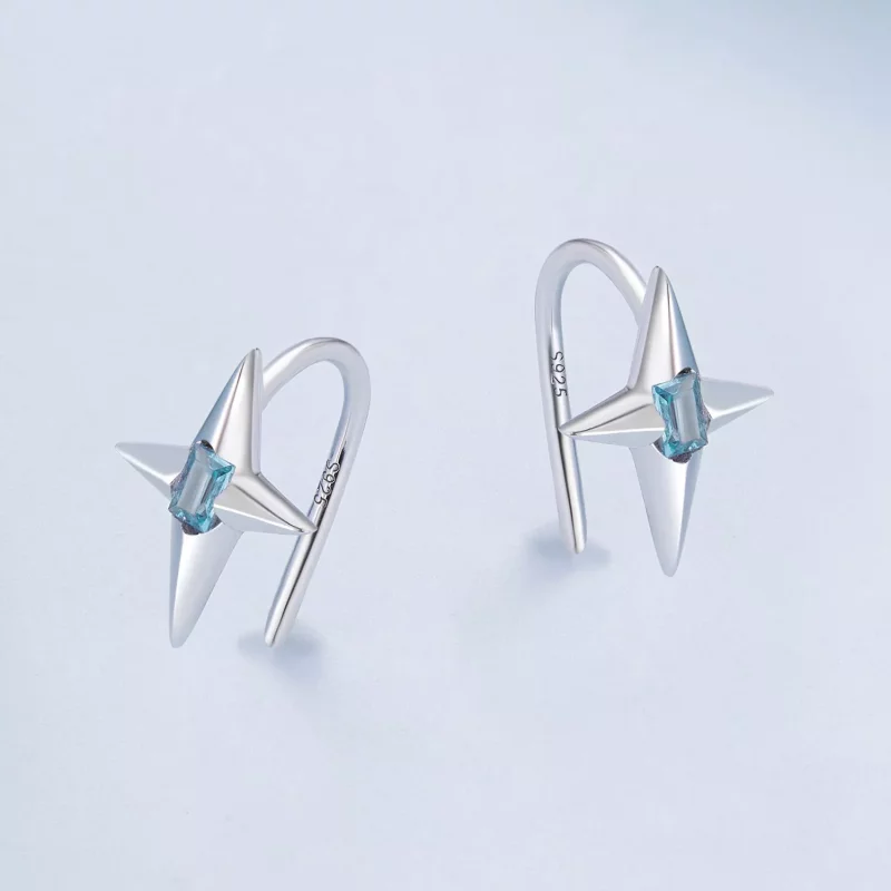 (imagen para) Pendientes estilo Pandora con estrellas brillantes - BSE915 - Ver 2
