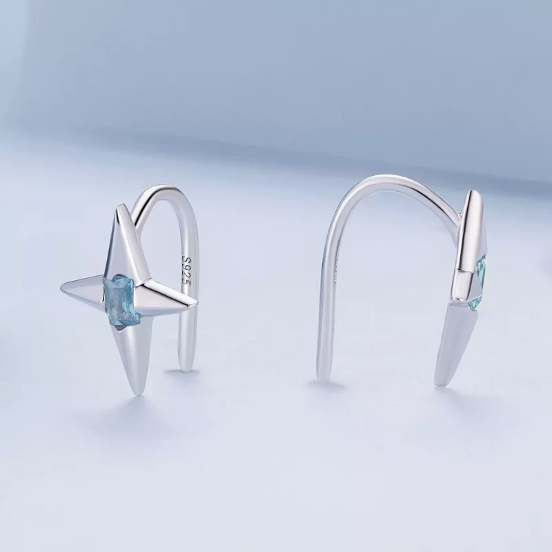 (imagen para) Pendientes estilo Pandora con estrellas brillantes - BSE915 - Ver 3