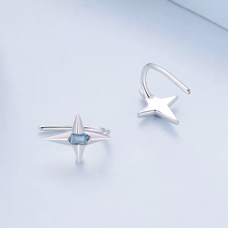 (imagen para) Pendientes estilo Pandora con estrellas brillantes - BSE915 - Ver 4