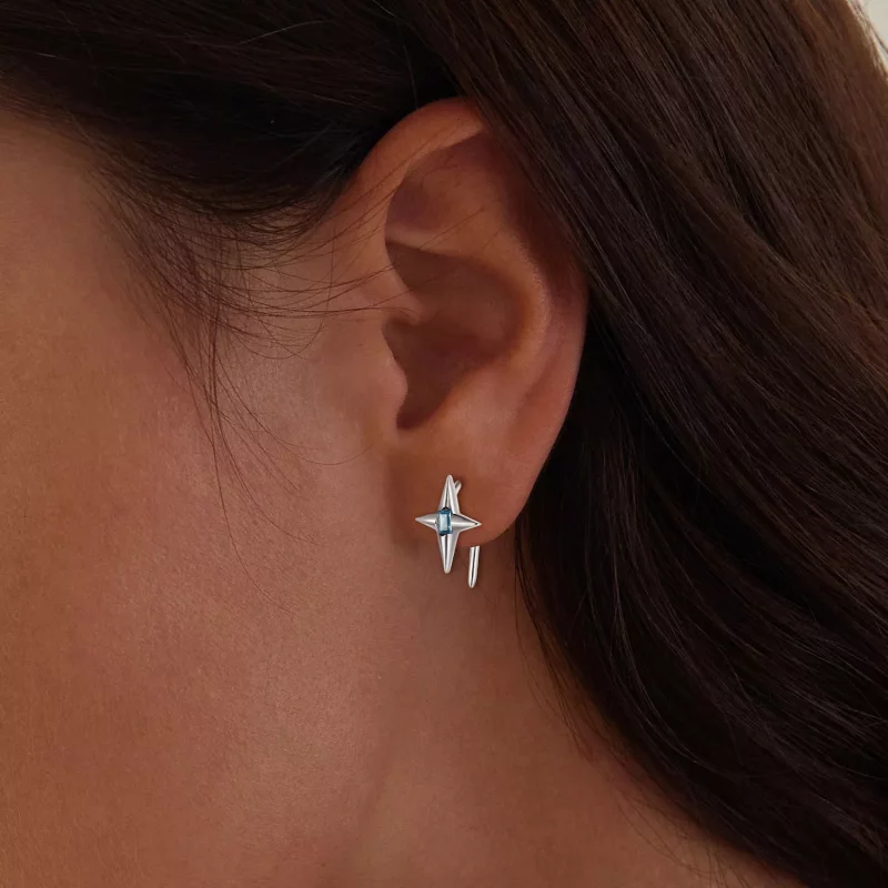 (imagen para) Pendientes estilo Pandora con estrellas brillantes - BSE915 - Ver 5