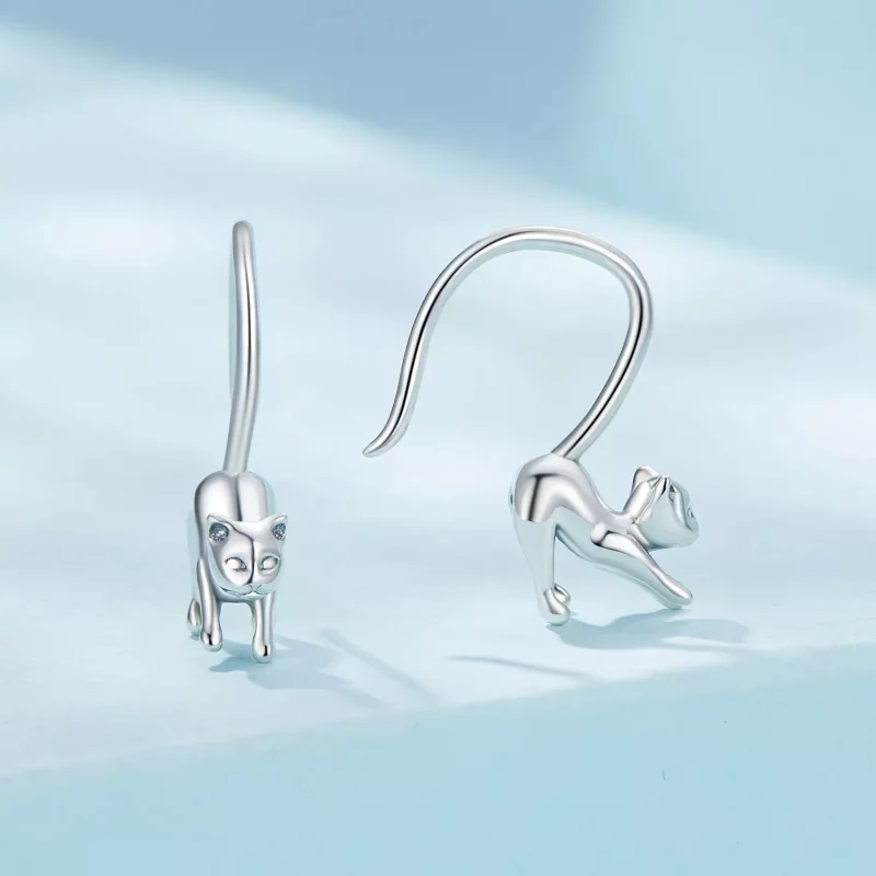 (imagen para) Pendientes estilo Pandora con forma de gatitos - SCE1618 - Ver 2