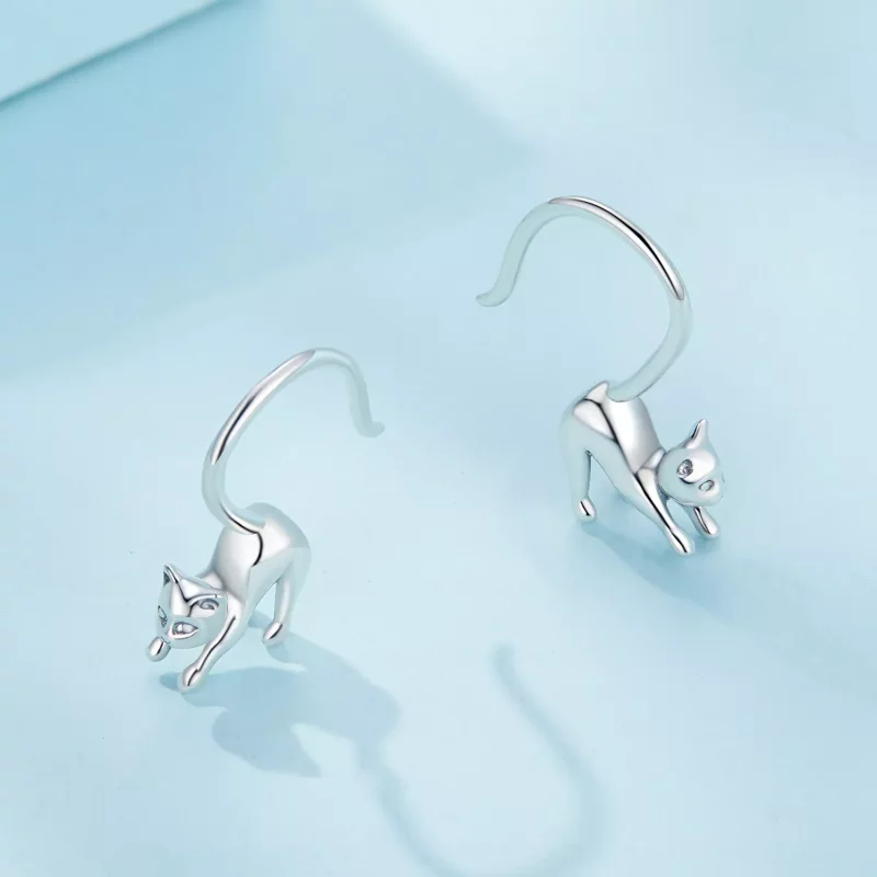 (imagen para) Pendientes estilo Pandora con forma de gatitos - SCE1618 - Ver 3
