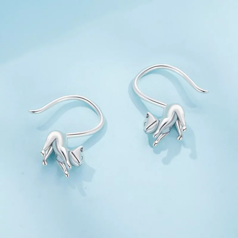 (imagen para) Pendientes estilo Pandora con forma de gatitos - SCE1618 - Ver 4