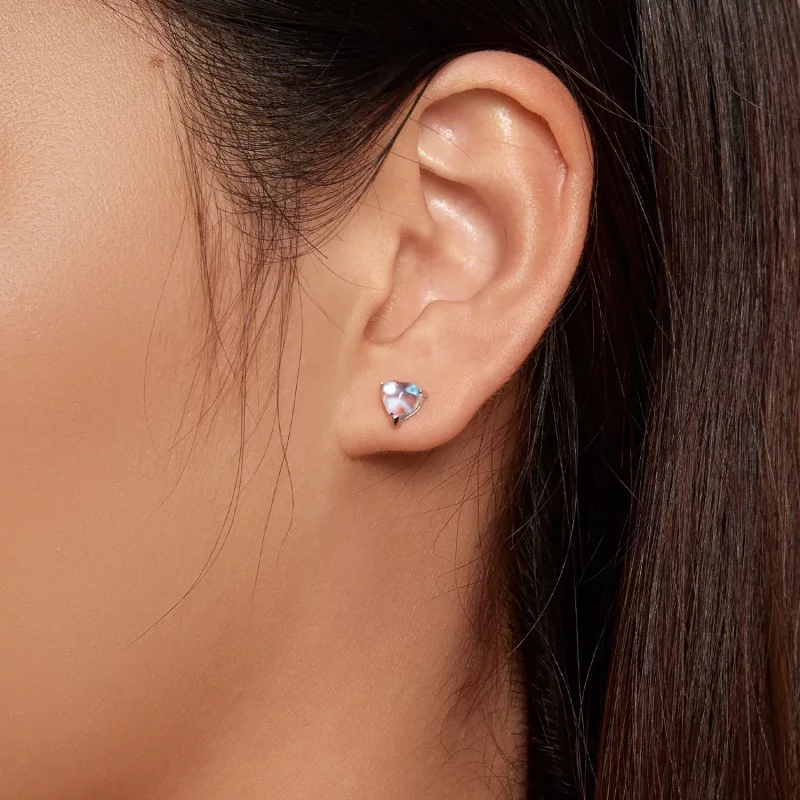 (imagen para) Pendientes estilo Pandora con piedra lunar - SCE1629 - Ver 7