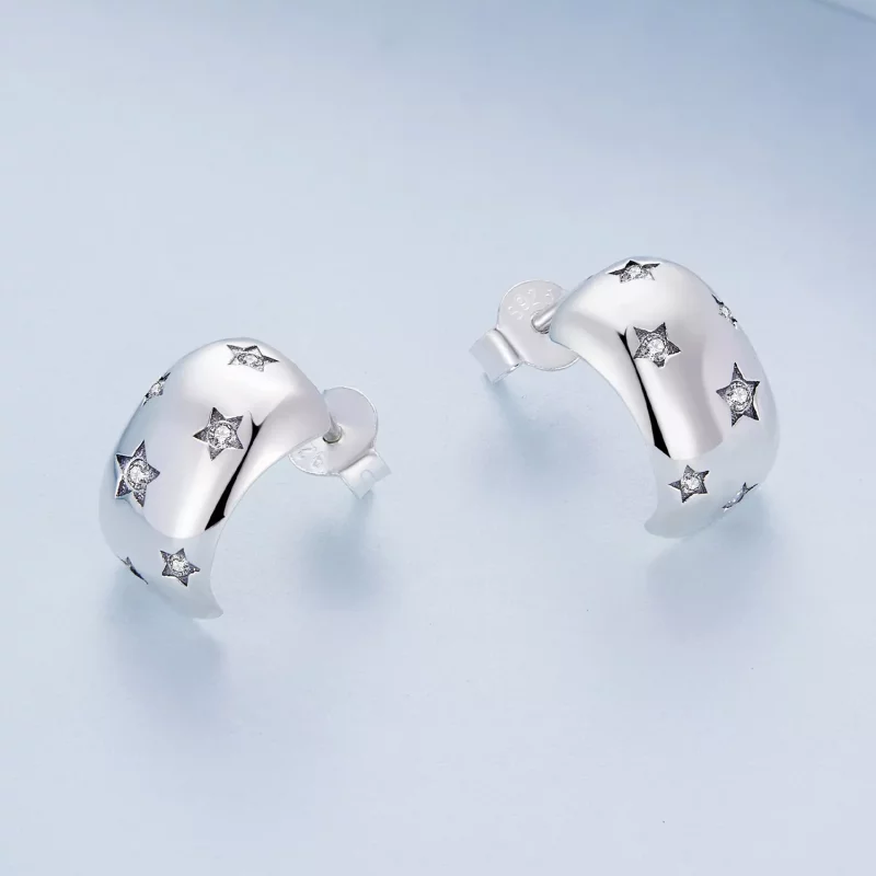 (imagen para) Pendientes estilo Pandora Flash Star Studs - BSE884 - Ver 3