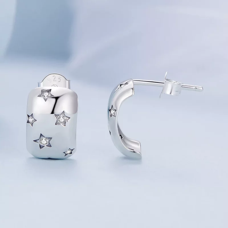 (imagen para) Pendientes estilo Pandora Flash Star Studs - BSE884 - Ver 4