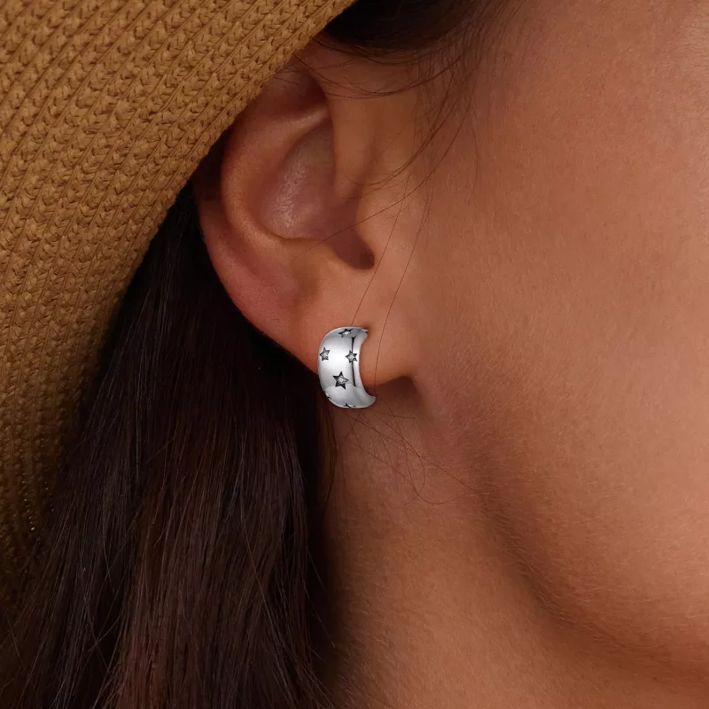 (imagen para) Pendientes estilo Pandora Flash Star Studs - BSE884 - Ver 6