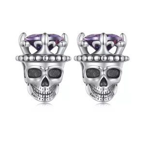(imagen para) Pendientes estilo Pandora Skeleton King Studs - BSE892