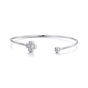 (imagen para) Pulsera abierta de trébol de cuatro hojas estilo Pandora - BSB134