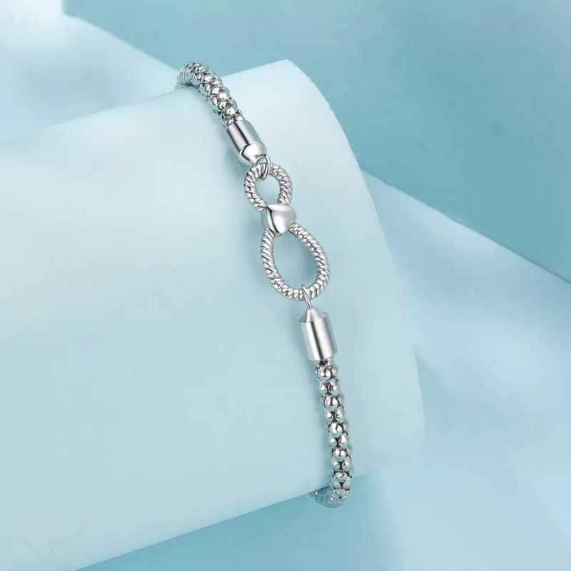 (imagen para) Pulsera básica de cadena estilo Pandora con símbolo infinito - SCB260 - Ver 2