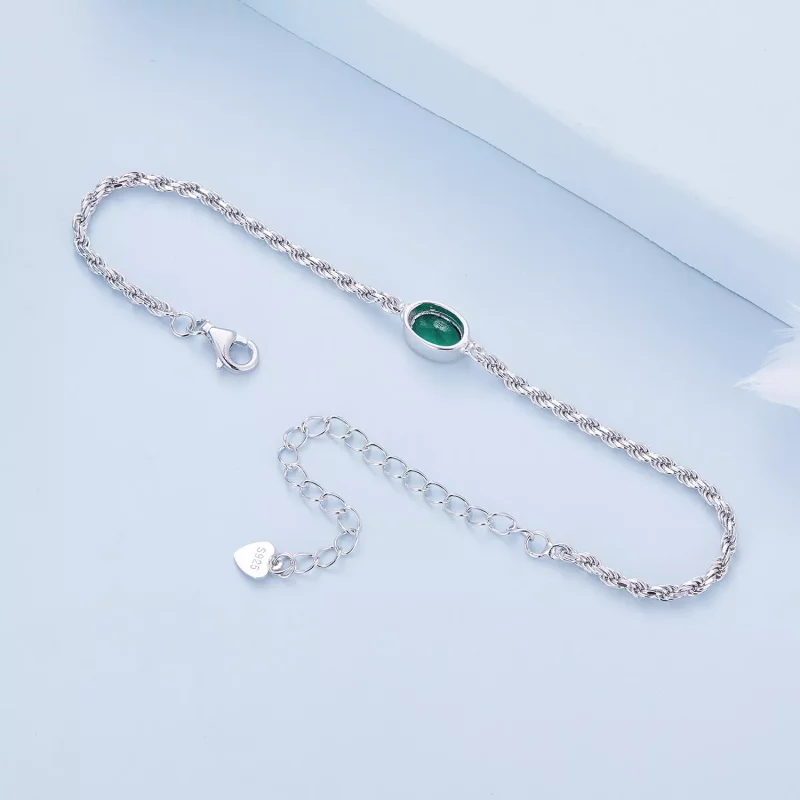 (imagen para) Pulsera Chopard de Zirconia Verde de Estilo Pandora de Lujo Ligero - BSB116 - Ver 4