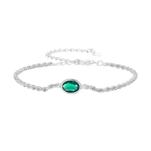 (imagen para) Pulsera Chopard de Zirconia Verde de Estilo Pandora de Lujo Ligero - BSB116