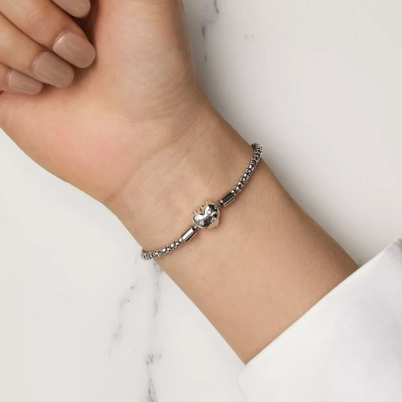 (imagen para) Pulsera de cadena básica en forma de corazón estilo Pandora - BSB135 - Ver 6