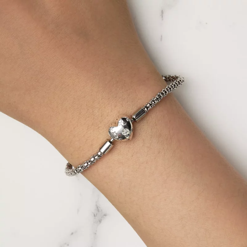 (imagen para) Pulsera de cadena básica en forma de corazón estilo Pandora - BSB135 - Ver 7