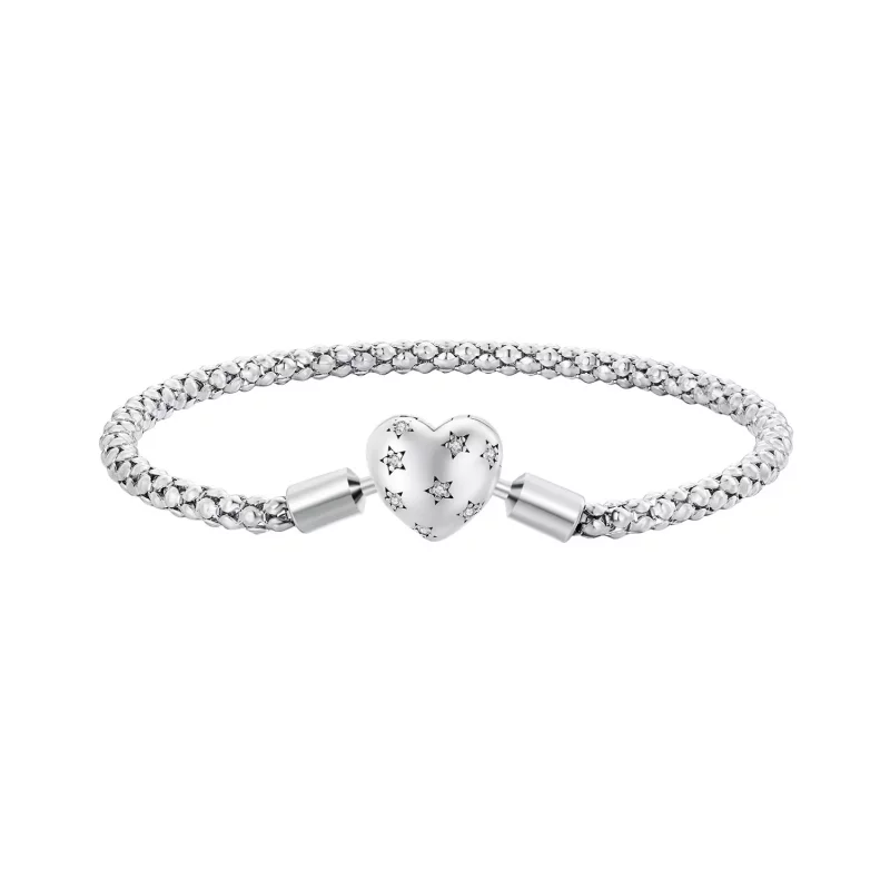 (imagen para) Pulsera de cadena básica en forma de corazón estilo Pandora - BSB135