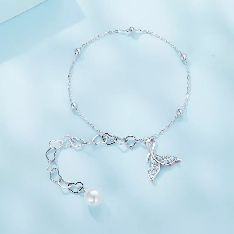 (imagen para) Pulsera de cadena con cuentas de conchas en estilo Pandora - SCB257 - Ver 2
