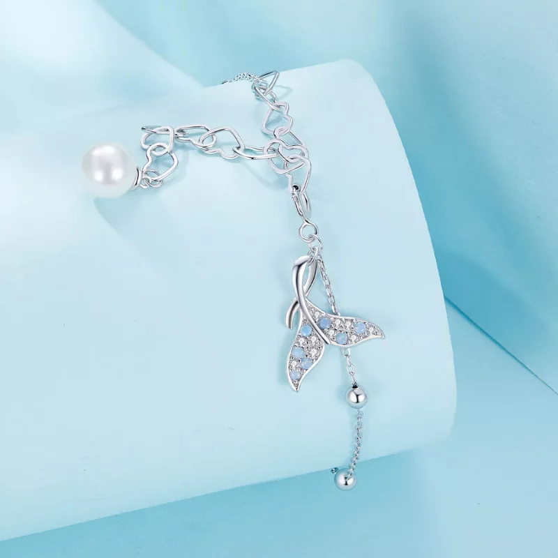 (imagen para) Pulsera de cadena con cuentas de conchas en estilo Pandora - SCB257 - Ver 3