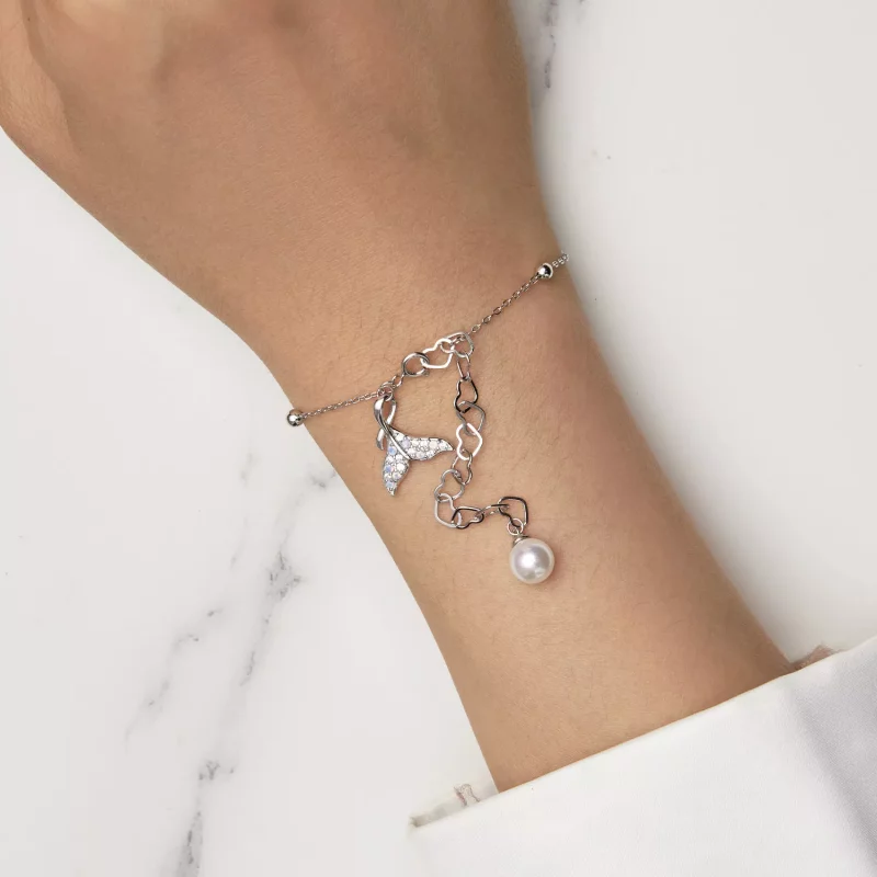 (imagen para) Pulsera de cadena con cuentas de conchas en estilo Pandora - SCB257 - Ver 5