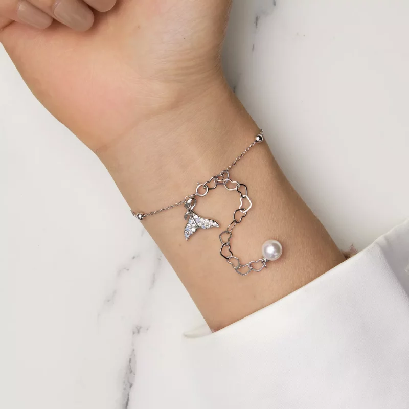 (imagen para) Pulsera de cadena con cuentas de conchas en estilo Pandora - SCB257 - Ver 6