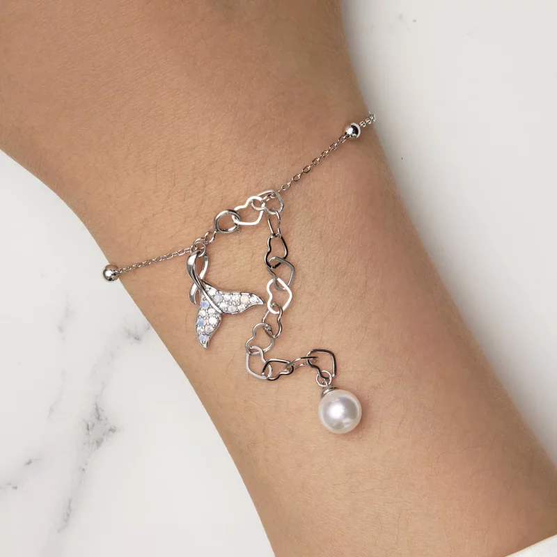 (imagen para) Pulsera de cadena con cuentas de conchas en estilo Pandora - SCB257 - Ver 8